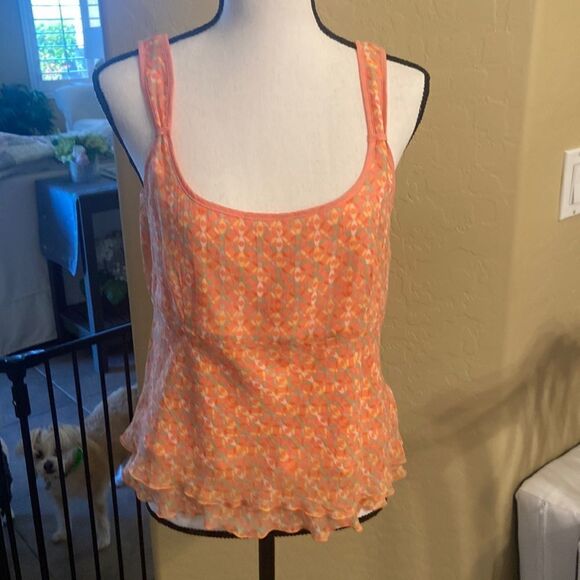 Sigrid Olsen Peach Tank Top - Size 6. Adorable to wear with shorts or capris. - Picture 1 of 7